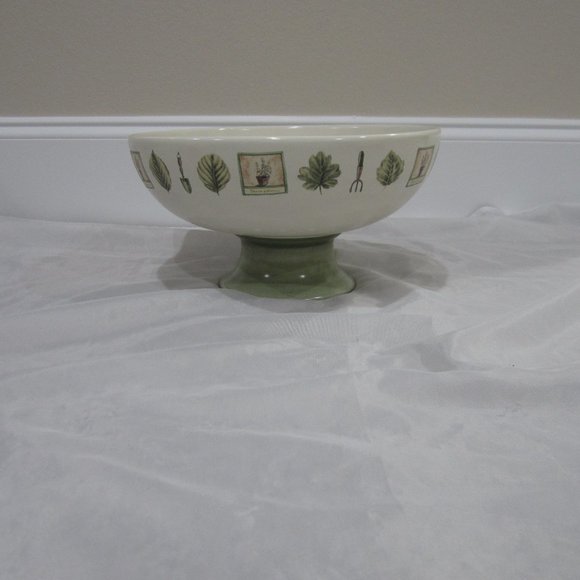 Pfaltzgraff Naturewood Large Pedestal Bowl - Picture 1 of 4